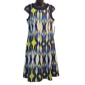 London Style Collection Women's Multi Colors Sleeveless Dress Size 8 NWT